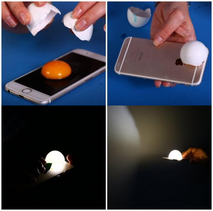 Làm bóng đèn để bàn mini từ vỏ trứng.