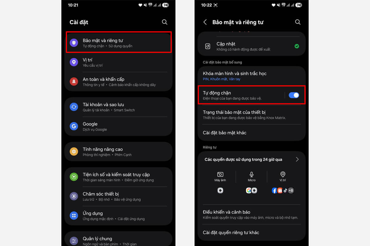4 tính năng bảo mật trên điện thoại Samsung giúp bạn miễn nhiễm lừa đảo, rò rỉ dữ liệu - Hình 2 Auto Blocker