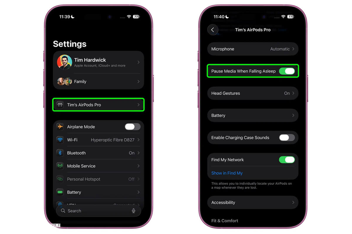 AirPods tự tạm dừng nhạc khi bạn ngủ
