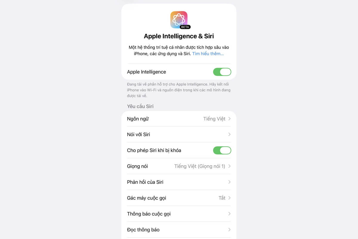 Apple Intelligence tiếng Việt
