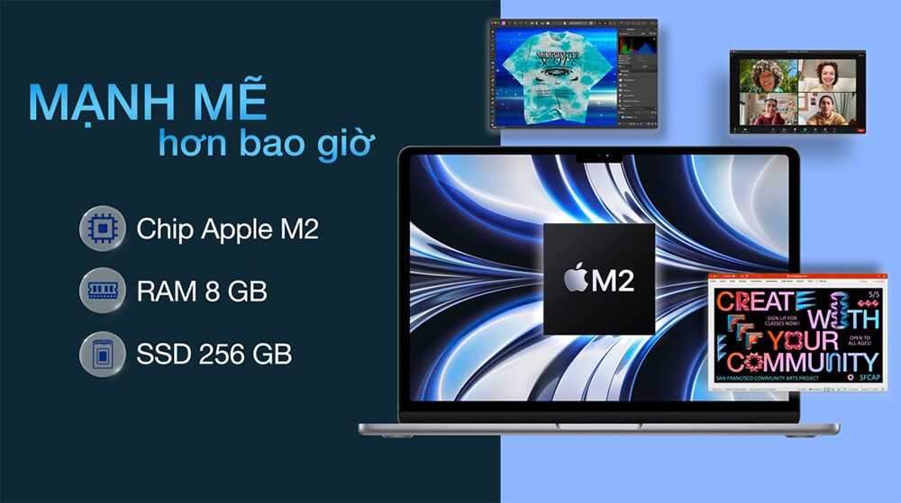 MacBook Air 13-inch 2022 | M2 8GB/256GB - Bùng nổ sức mạnh cùng dòng chip thế hệ mới của Apple
