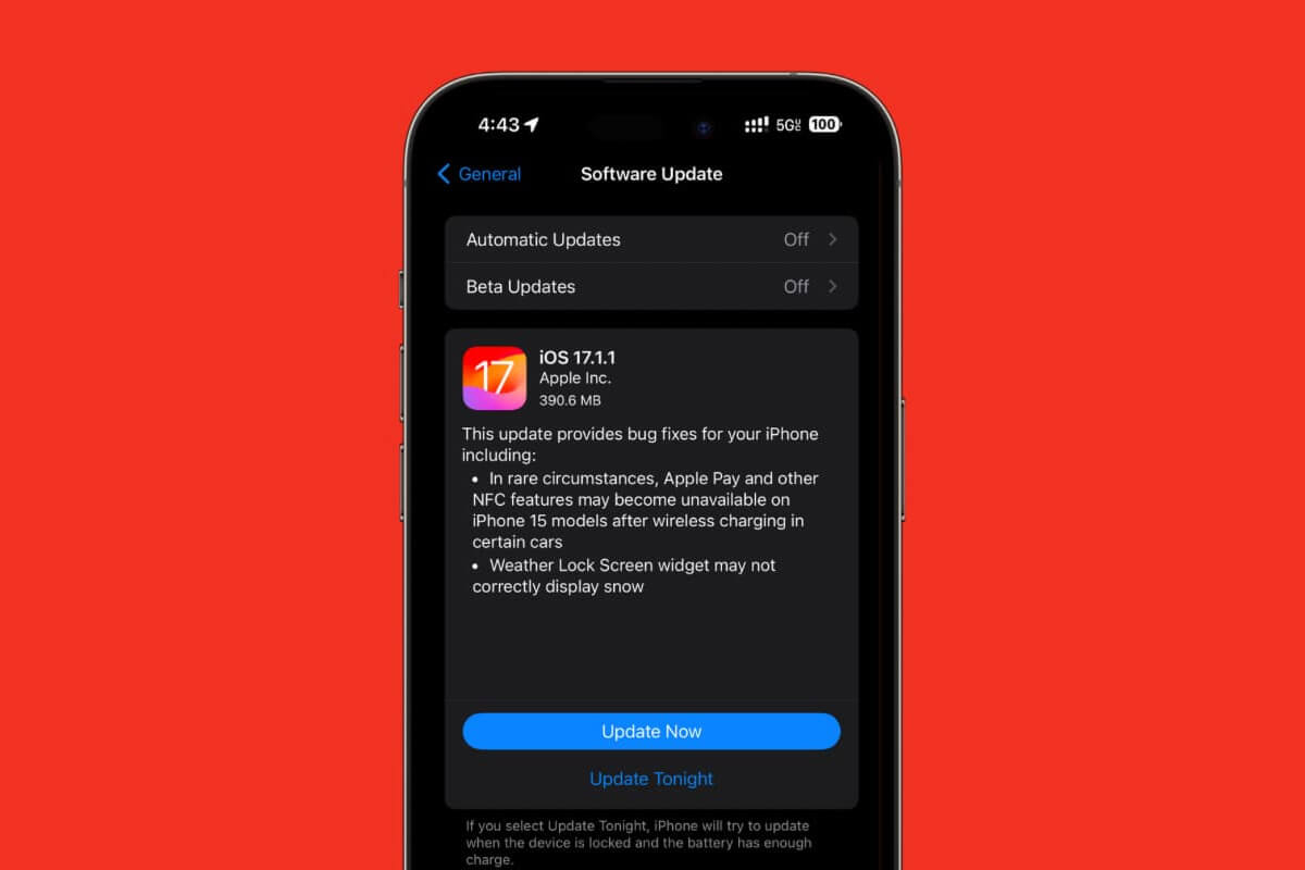 Khắc phục lỗi widget và sạc không dây trên iPhone 15 với iOS 17.1.1