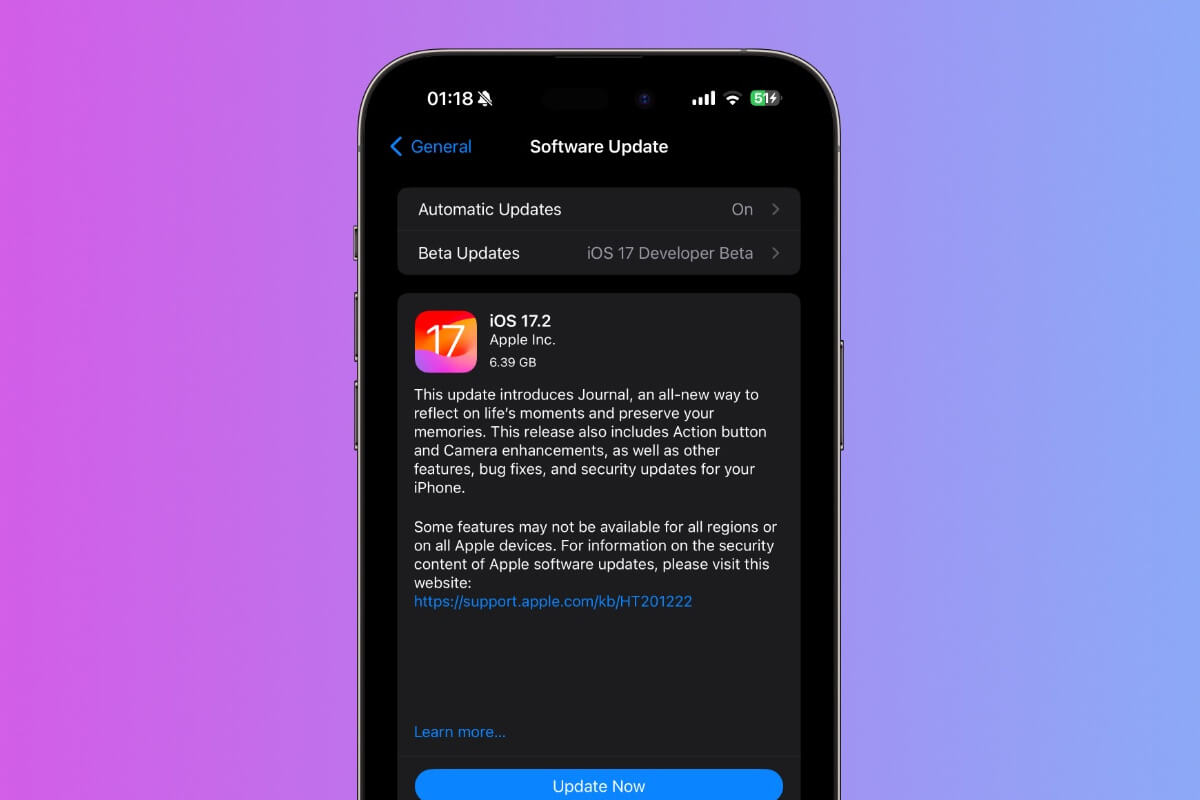 Apple bất ngờ phát hành iOS 17.2 và iPadOS 17.2 phiên bản RC