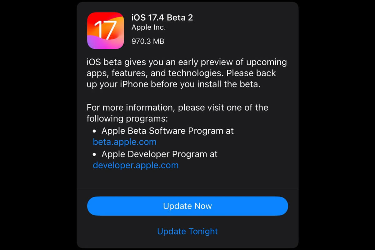 Apple phát hành iOS 17.4 Beta 2 với ba cải tiến đáng chú ý