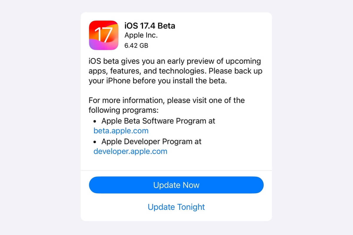 Apple bất ngờ phát hành iOS 17.4 và iPadOS 17.4 beta 1 với những cập nhật mới Apple bất ngờ phát hành iOS 17.4 và iPadOS 17.4 beta 1 với những cập nhật mới