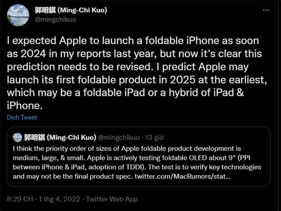 Apple sắp cho ra mắt một thiết bị màn hình gập kích thước 9 inch - Hình 1