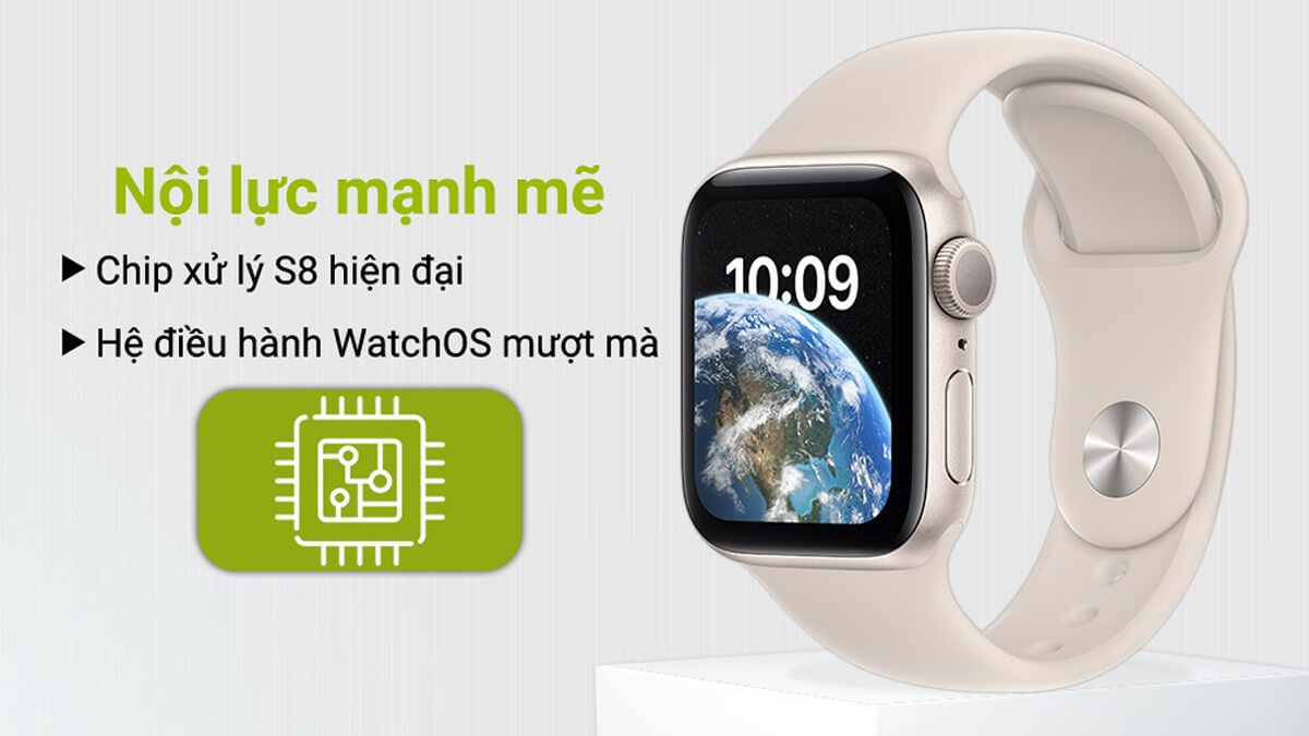 Đồng hồ thông minh Apple Watch SE 2022 GPS 40mm - Hiệu suất nhanh hơn với vi xử lý mới