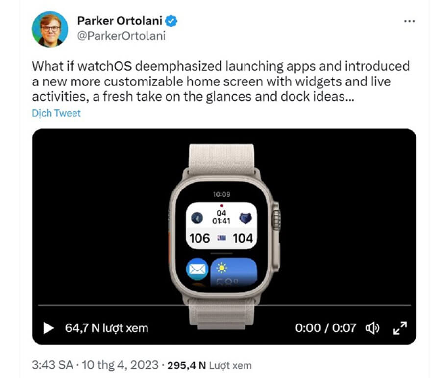 Apple Watch khi không còn dùng bố cục ứng dụng dạng lưới sẽ trông thế nào? - Hình 1 Apple Watch khi không còn dùng bố cục ứng dụng dạng lưới sẽ trông thế nào? - Hình 1