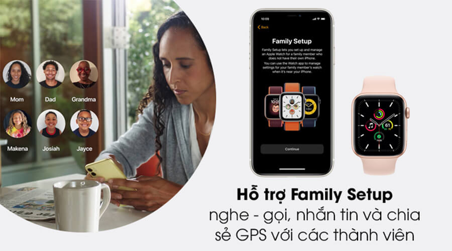 Apple Watch SE LTE 40mm NHÔM (Likenew 99%) - Hỗ trợ Family Setup