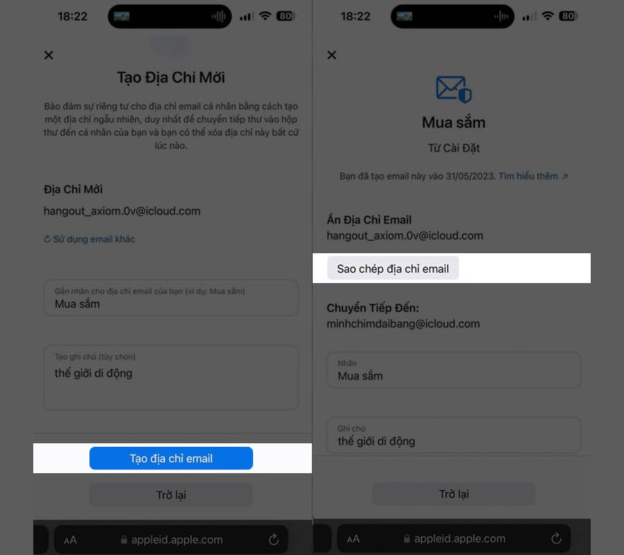 Cách ẩn địa chỉ Email trên iPhone để bảo vệ thông tin cá nhân - Hình 3 Cách ẩn địa chỉ Email trên iPhone để bảo vệ thông tin cá nhân - Hình 3