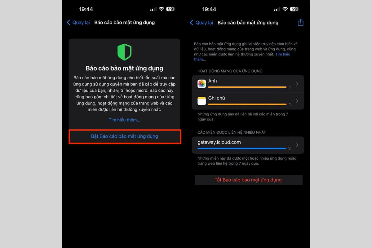 Hướng dẫn cách bật báo cáo bảo mật ứng dụng trên iPhone - Hình 2 Hướng dẫn cách bật báo cáo bảo mật ứng dụng trên iPhone - Hình 2