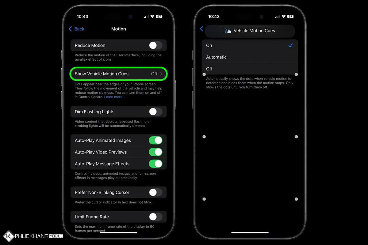 Cách bật chế độ giảm say tàu xe trên iPhone - Hình 2