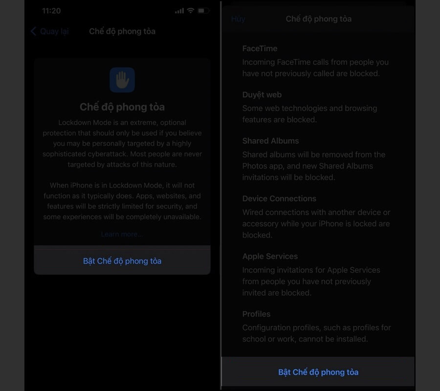 Cách bật chế độ Lockdown để bảo vệ iPhone được tốt hơn - Hình 2 Cách bật chế độ Lockdown để bảo vệ iPhone được tốt hơn - Hình 2