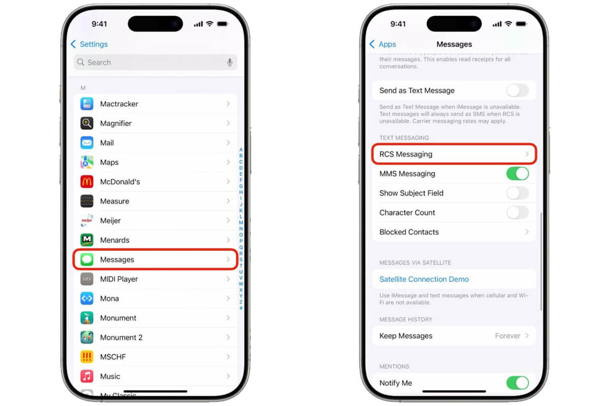 Cách bật RCS trên iPhone