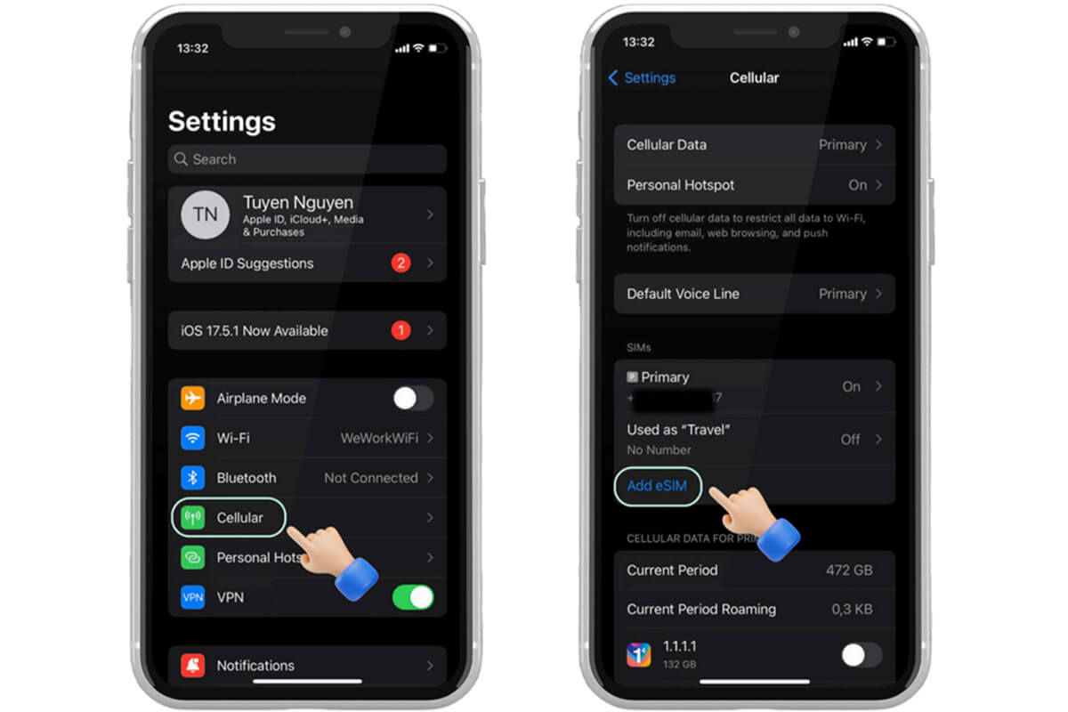 Cách cài đặt eSIM du lịch trên iPhone hoặc smartphone Android đơn giản và nhanh chóng - Hình 2 Cách cài đặt eSIM du lịch trên iPhone - Hình 2