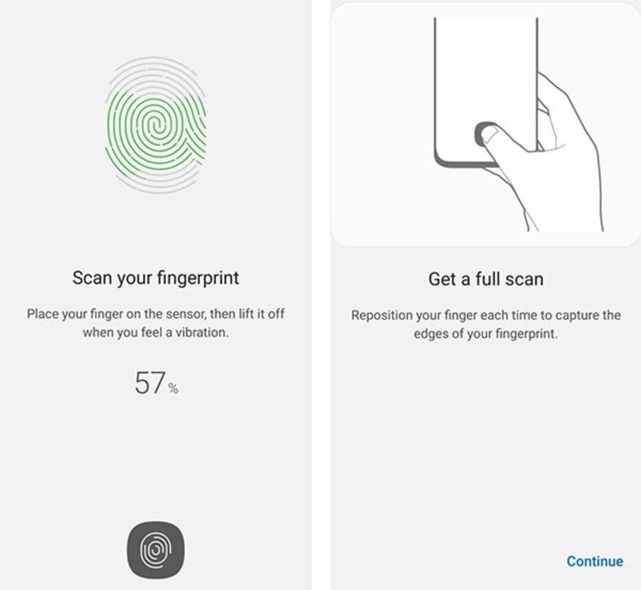 Đăng ký dấu vân tay thật tỉ mỉ