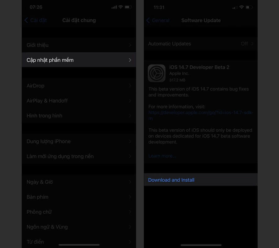 Cách cập nhật iOS 14.7 Beta 2, giúp đánh bay nổi lo hao pin trên iPhone - Hình 5 Cách cập nhật iOS 14.7 Beta 2, giúp đánh bay nổi lo hao pin trên iPhone - Hình 5