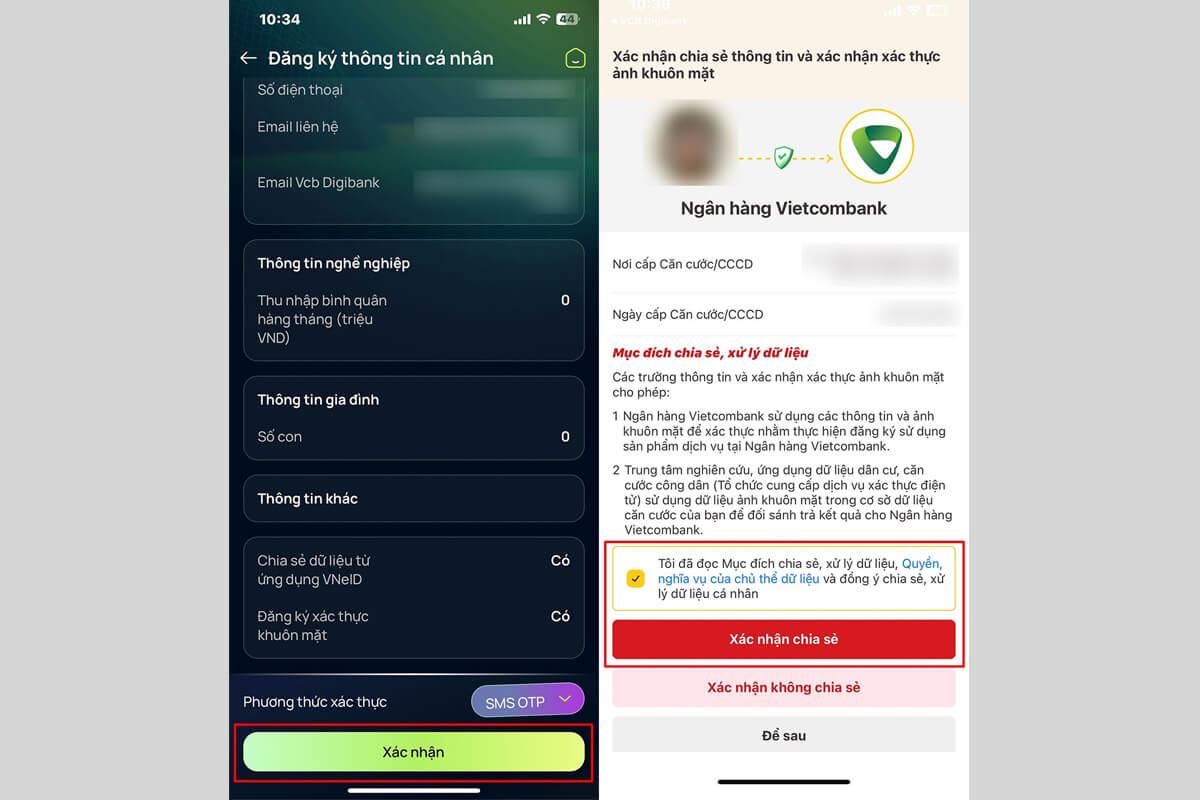 Cách xác thực sinh trắc học ngân hàng mà không cần quét NFC CCCD - Hình 3 Cách cập nhật sinh trắc học ngân hàng bằng VNeID - Hình 3