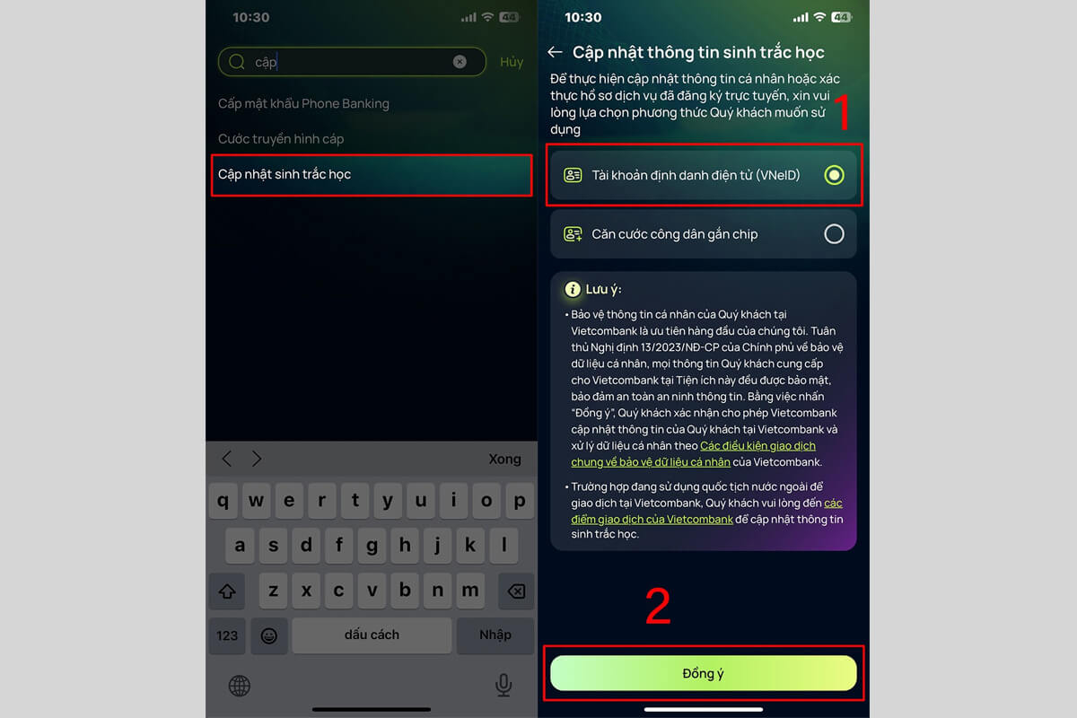 Cách xác thực sinh trắc học ngân hàng mà không cần quét NFC CCCD - Hình 1 Cách cập nhật sinh trắc học ngân hàng bằng VNeID - Hình 1