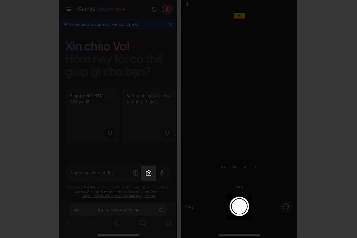 Cách chụp hình trực tiếp bằng Gemini Advanced - Hình 1