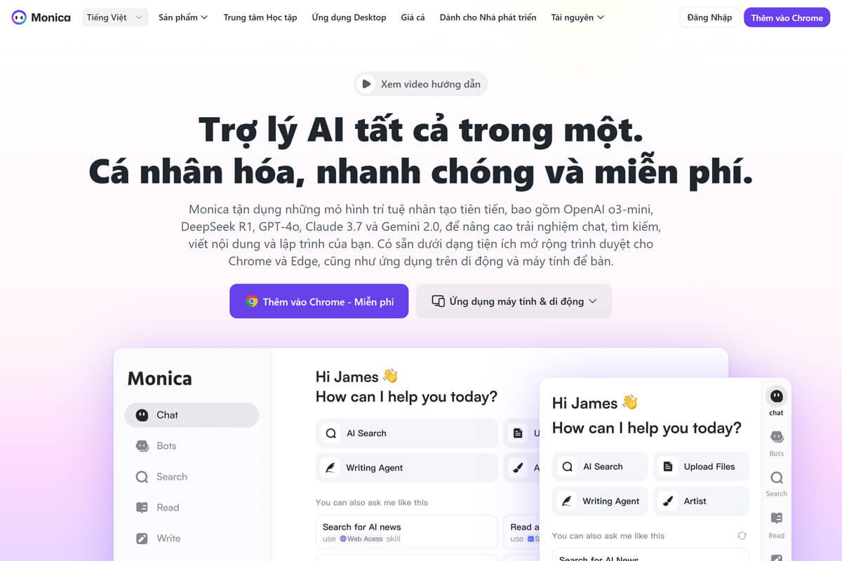 Cách dùng Monica AI chuyển ảnh miễn phí - Hình 1 Cách dùng Monica AI chuyển ảnh miễn phí - Hình 1