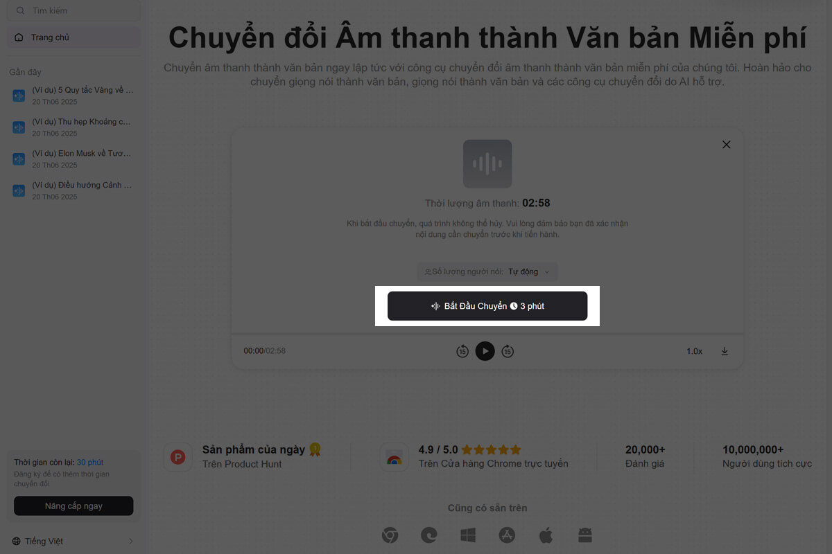 Cách chuyển ghi âm thành văn bản bằng AI đơn giản, hiệu quả trên mọi thiết bị - Hình 4 Cách chuyển ghi âm thành văn bản bằng AI - Hình 4