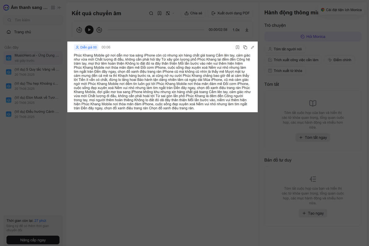 Cách chuyển ghi âm thành văn bản bằng AI đơn giản, hiệu quả trên mọi thiết bị - Hình 5 Cách chuyển ghi âm thành văn bản bằng AI - Hình 5