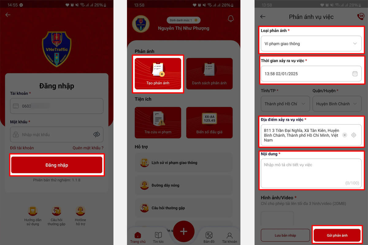Cách gửi phản ánh vi phạm giao thông để nhận thưởng - Hình 2 Cách gửi phản ánh vi phạm giao thông để nhận thưởng - Hình 2