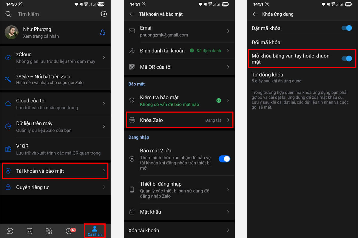 Cách khắc phục lỗi xác thực sinh trắc học trên Zalo - Hình 1