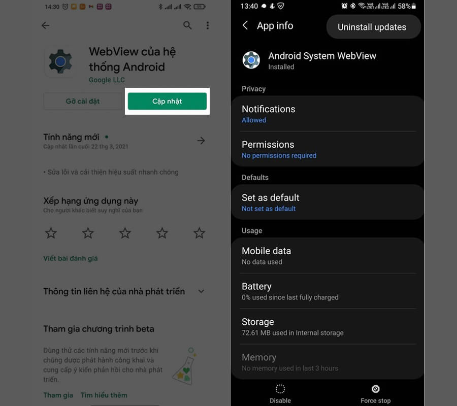 Cách khắc phục lỗi điện thoại Android bị crash ứng dụng liên tục - Hình 4 Cách khắc phục lỗi điện thoại Android bị crash ứng dụng liên tục - Hình 4