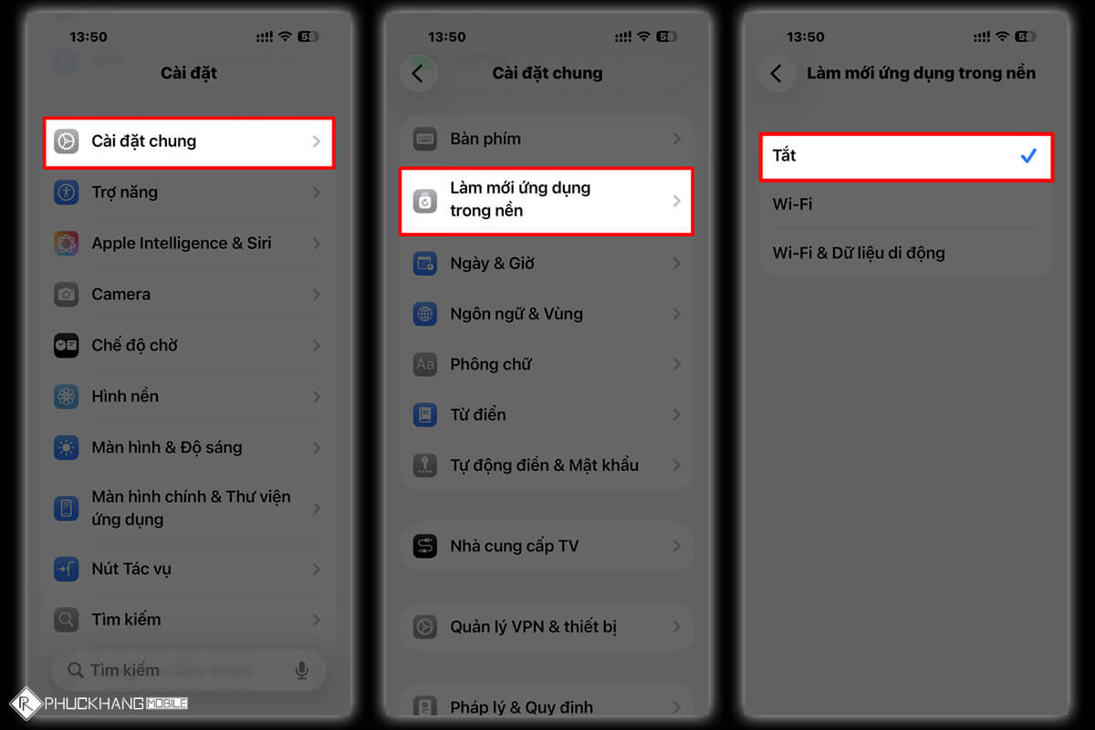 Tắt làm mới ứng dụng nền trên iOS 26 Tắt làm mới ứng dụng nền trên iOS 26