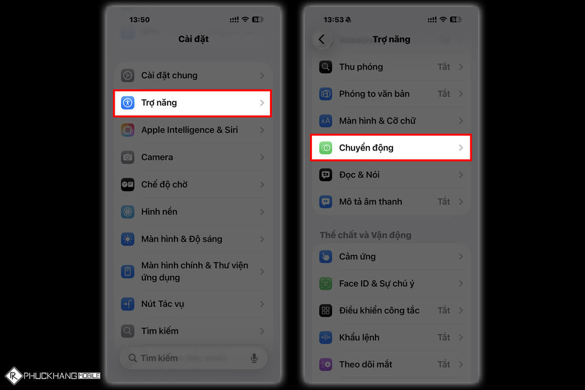 Tắt hiệu ứng chuyển động trên iOS 26 Tắt hiệu ứng chuyển động trên iOS 26
