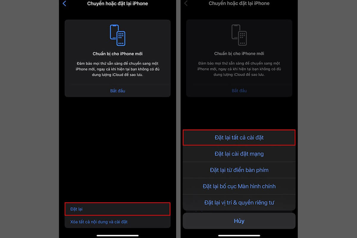 iPhone bắt sóng yếu: Nguyên nhân và cách khắc phục mới nhất 2024 - Hình 6 Khôi phục cài đặt gốc