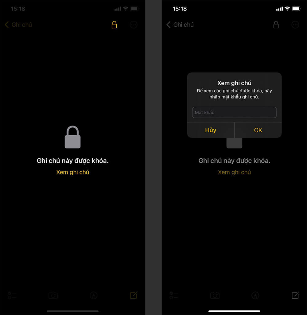 Cách khóa ghi chú trên iPhone bằng Face ID hoặc Touch ID trong một nốt nhạc - Hình 3 Cách khóa ghi chú trên iPhone - Hình 3