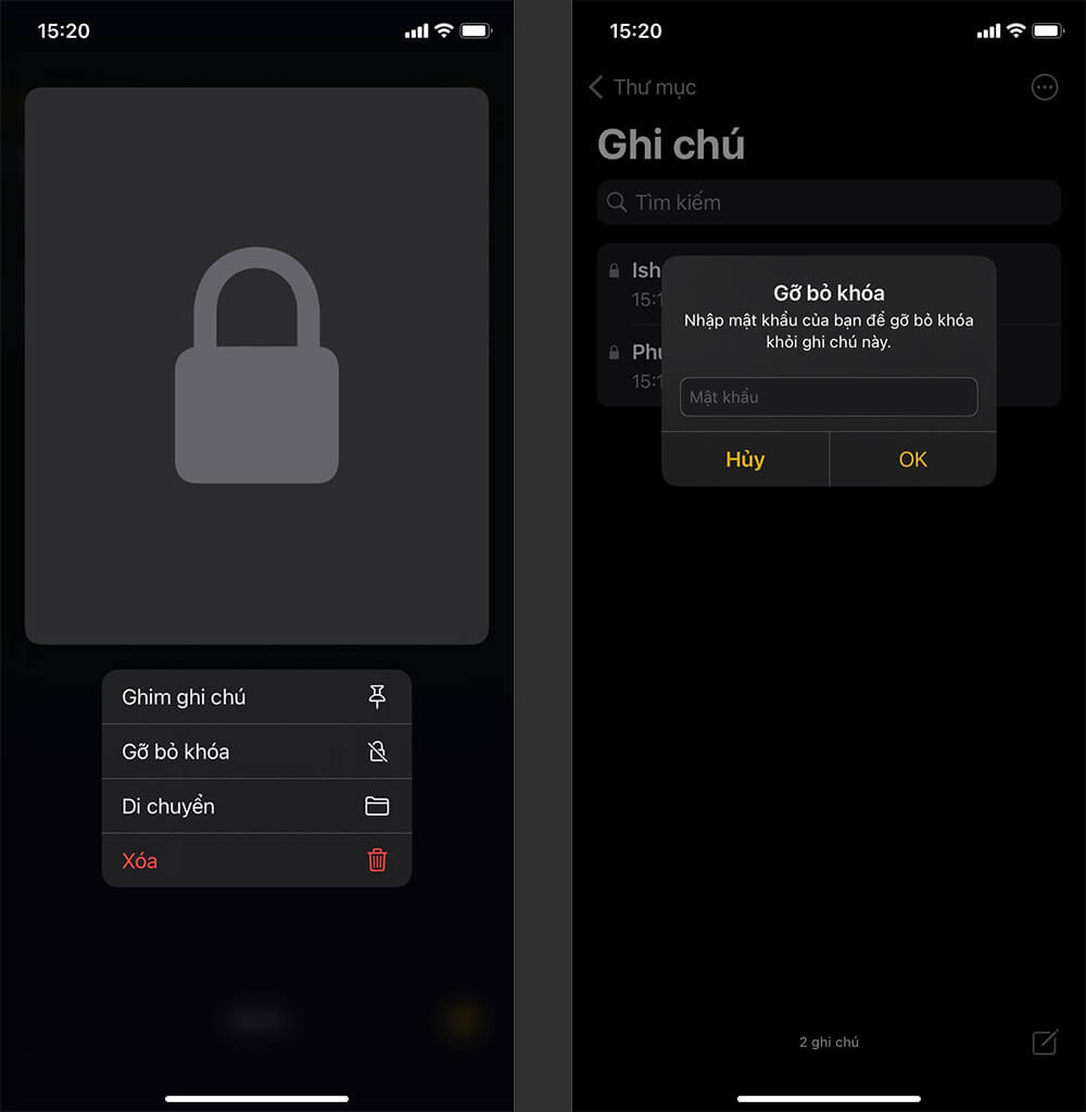 Cách khóa ghi chú trên iPhone bằng Face ID hoặc Touch ID trong một nốt nhạc - Hình 4 Cách khóa ghi chú trên iPhone - Hình 4