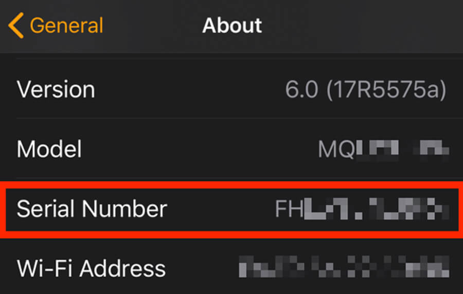 Cách kiểm tra số seri và IMEI trên Apple Watch chính xác nhất - Hình 8 Cách kiểm tra số seri và IMEI trên Apple Watch chính xác nhất - Hình 8