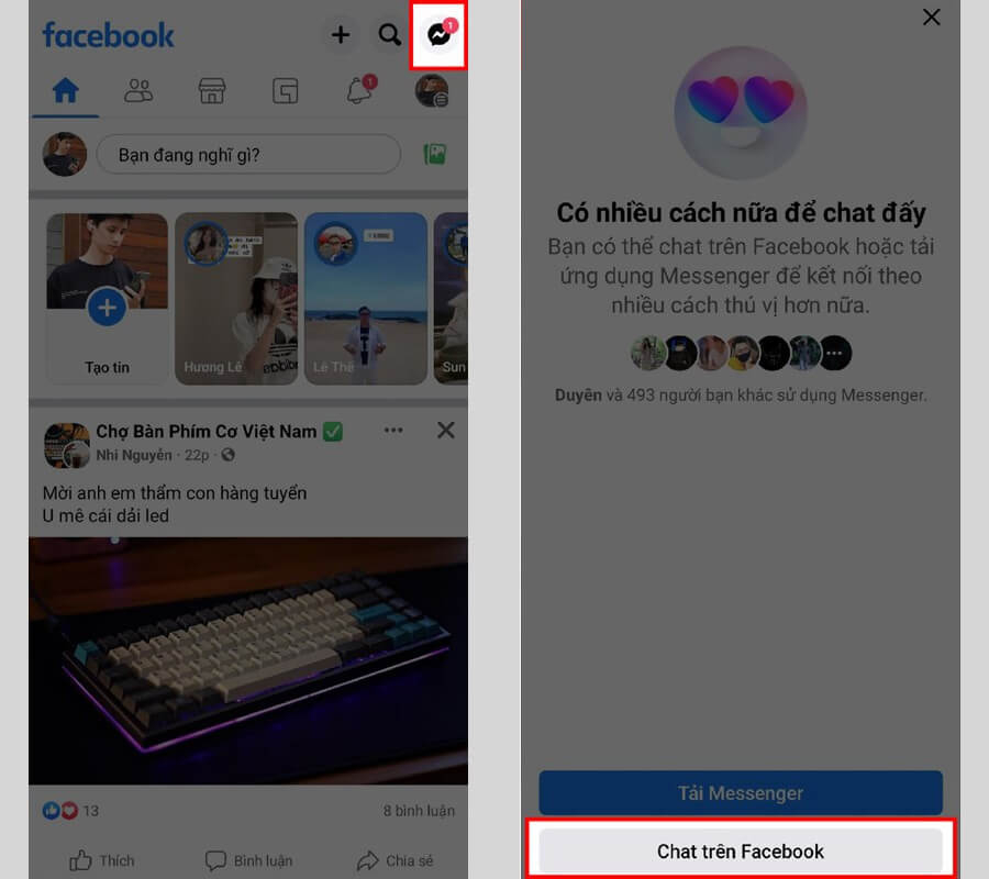 Hướng dẫn cách nhắn tin trực tiếp ngay trên ứng dụng Facebook - Hình 1