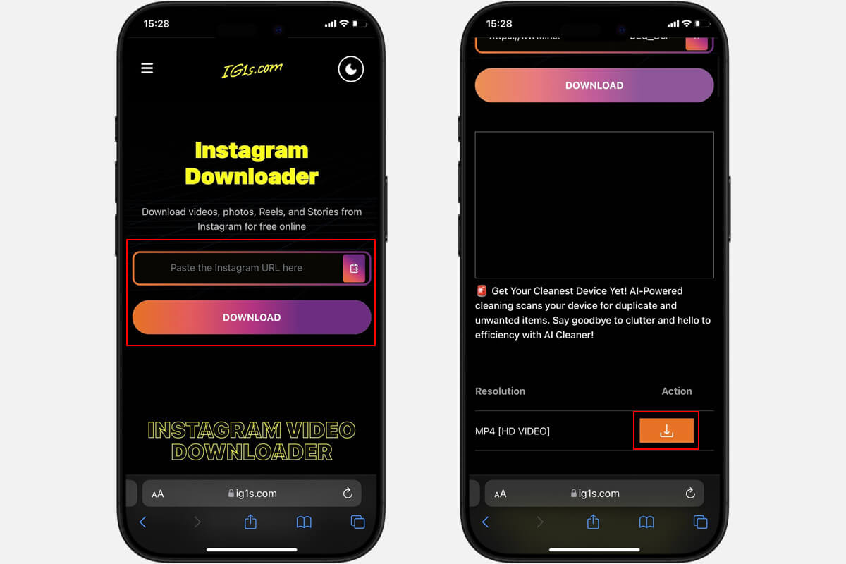 Cách tải video Reels Instagram về điện thoại nhanh chóng, không cần ứng dụng - Hình 3 Cách tải video Reels Instagram - Hình 3