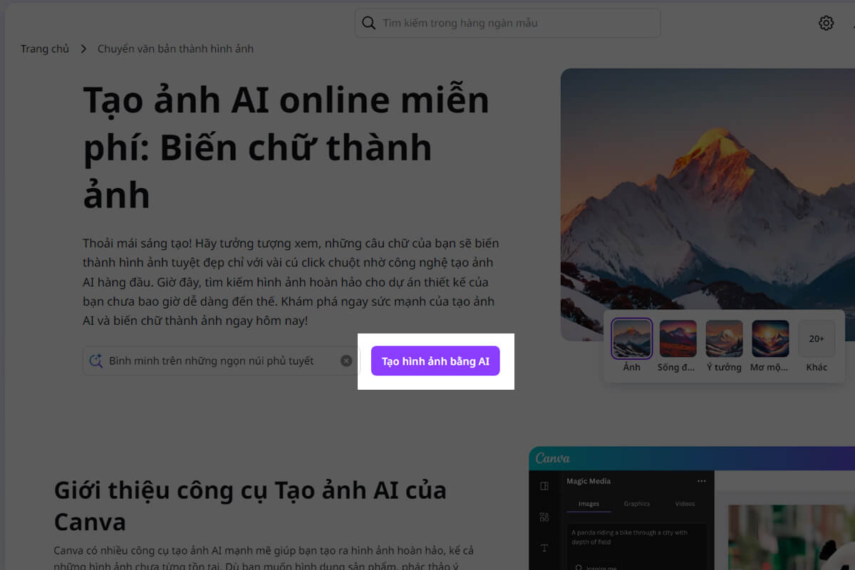 Cách tạo ảnh từ văn bản bằng Canva AI đơn giản nhưng không phải ai cũng biết - Hình 1 Cách tạo ảnh từ văn bản bằng Canva AI - Hình 1