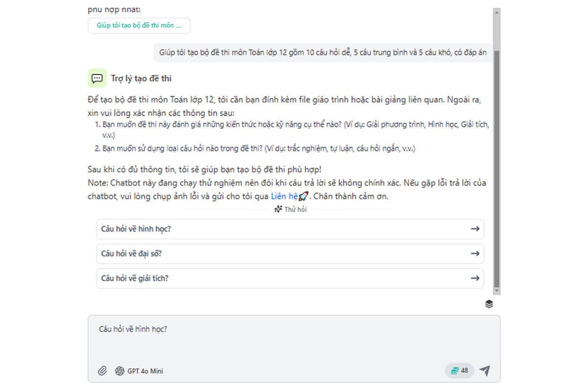 Cách tạo đề thi bằng AI nhanh chóng, chính xác và hiệu quả - Hình 4 Cách tạo đề thi bằng AI - Hình 4