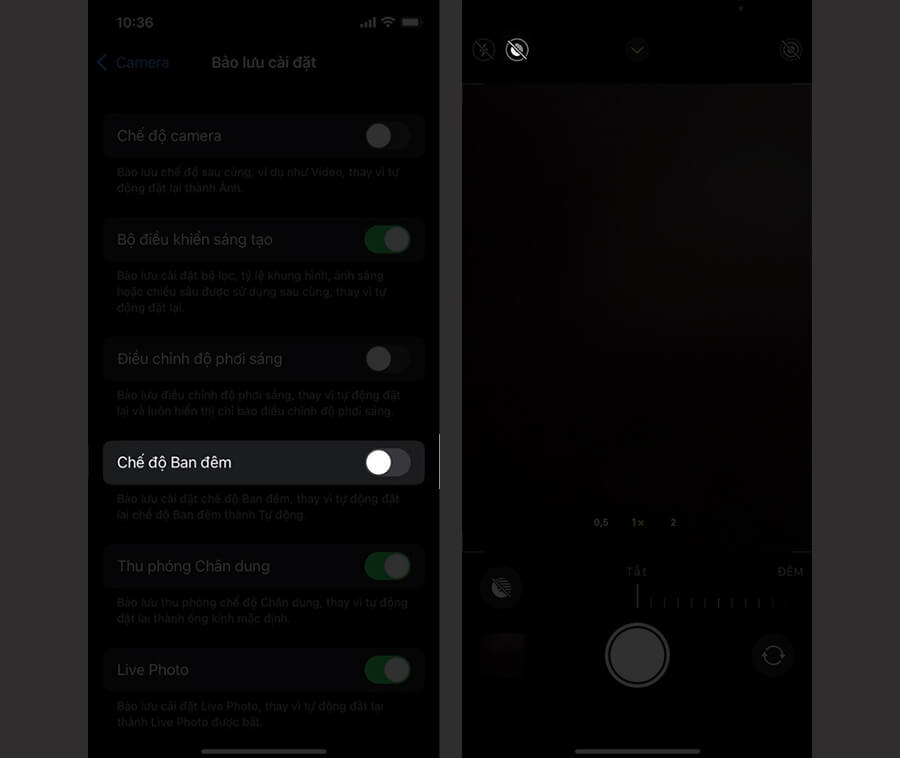 Cách tắt chế độ Night Mode trên iPhone, giúp chụp ảnh thiếu sáng nhanh hơn - Hình 3