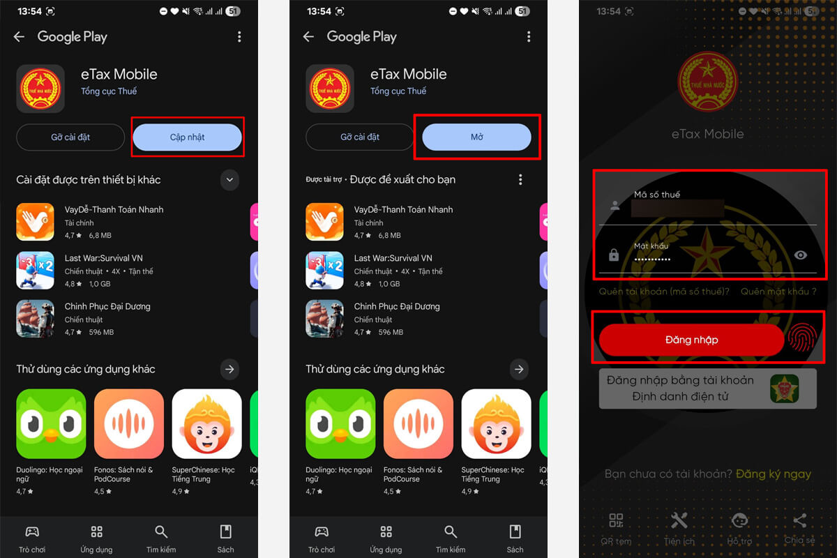 Ứng dụng thuế điện tử hỗ trợ thay đổi thông tin nhanh chóng ứng dụng eTax Mobile