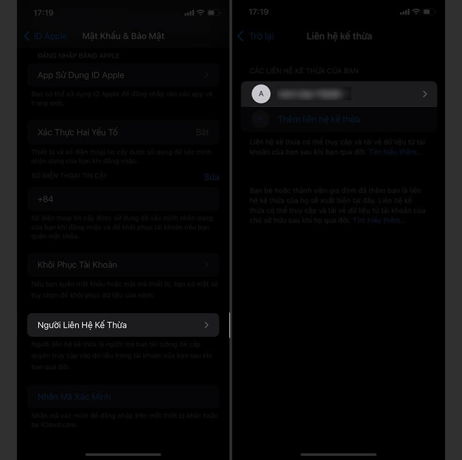Cách thiết lập tính năng thừa kế dữ liệu (Legacy Contact) trên iPhone với iOS 15.2 - Hình 6 Cách thiết lập tính năng thừa kế dữ liệu (Legacy Contact) trên iPhone với iOS 15.2 - Hình 6