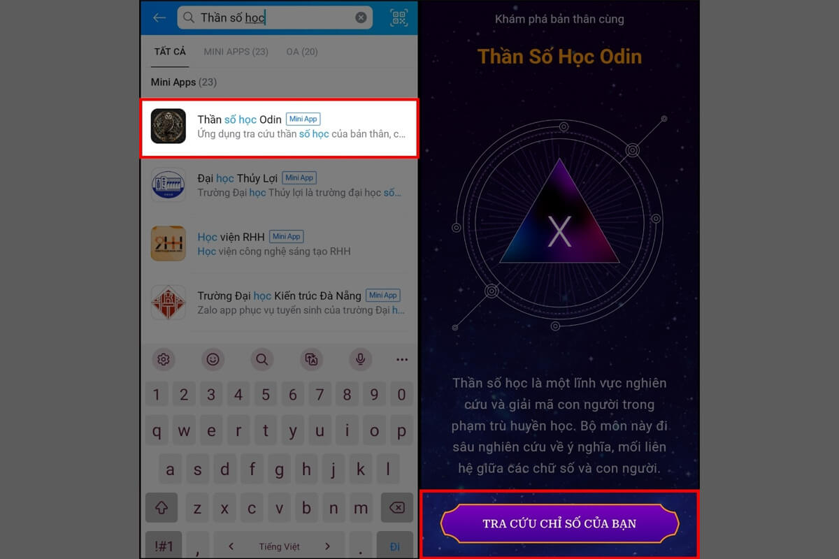Cách tra cứu thần số học online ngay trên Zalo - Hình 1