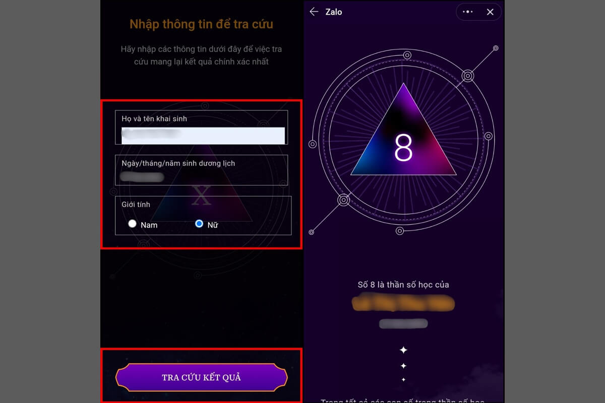 Cách tra cứu thần số học online ngay trên Zalo - Hình 2