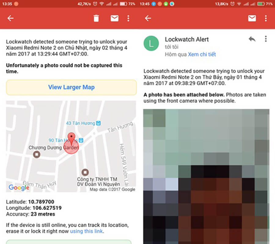 Cách xác định vị trí và hình ảnh kẻ trộm điện thoại - Hình 3