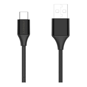 Cáp sạc PISEN USB Type-C 2.4A braided 1200m(Anti-break) - (TC14-1200), Đen