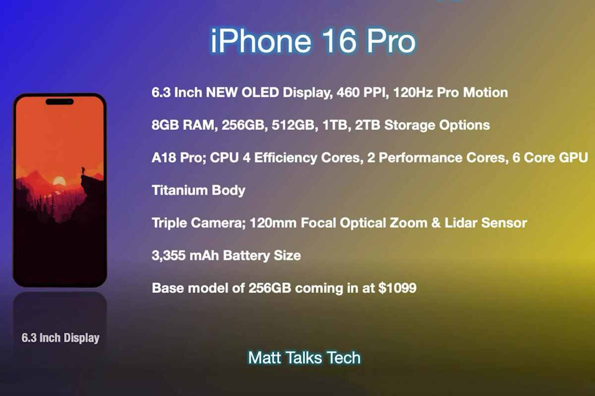 Rò rỉ thông tin chi tiết iPhone 16 series: Thiết kế, cấu hình, giá bán chính thức - Hình 3 Cấu hình iPhone 16 Pro