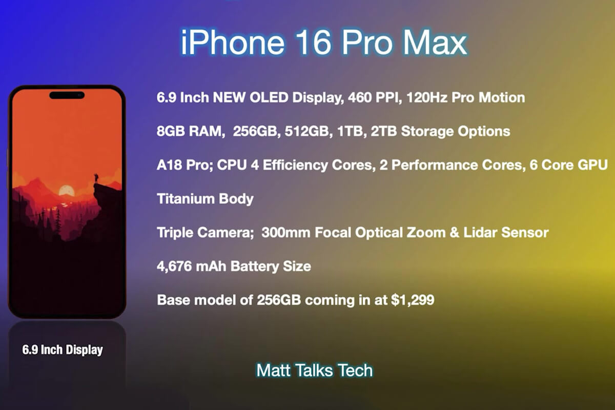 Rò rỉ thông tin chi tiết iPhone 16 series: Thiết kế, cấu hình, giá bán chính thức - Hình 4 Cấu hình iPhone 16 Pro Max