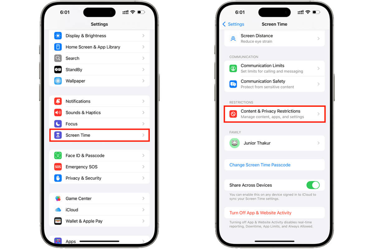 Bật giới hạn trong Thời gian sử dụng Bật giới hạn trong Thời gian sử dụng
